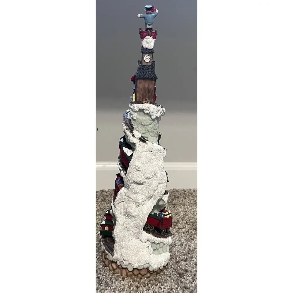 Vintage 1994 Christmas Tree Train Blinking Light Decor Elf Santa Workshop 16